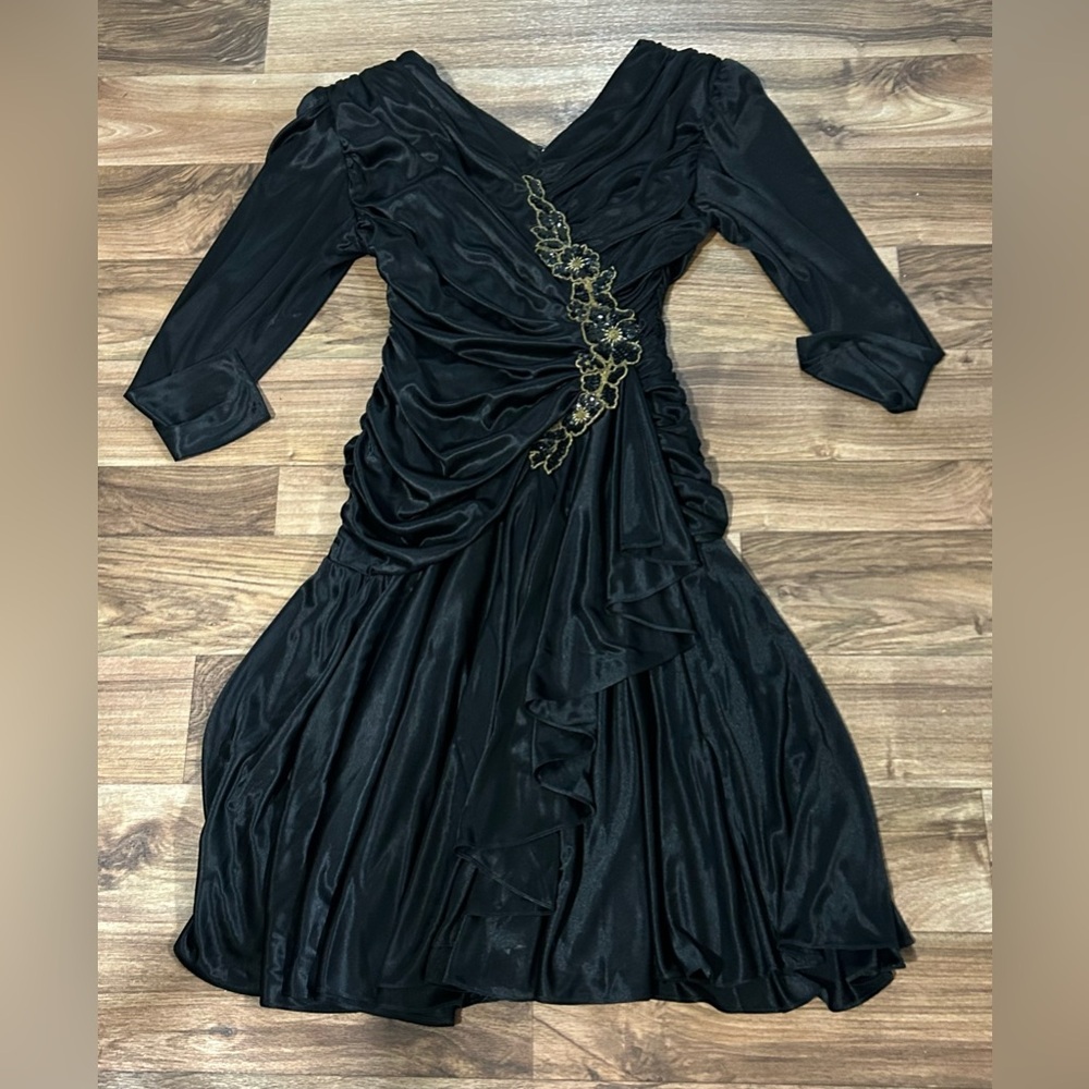 Vintage 1980s Dynasty Joan Collins Dress Scalloped Size 10